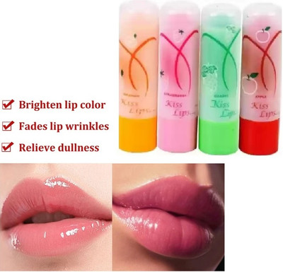 SEUNG SMUDGE PROOF ALL DAY LONG 3D LIP BALM FRUIT(Pack of: 4, 12 g)