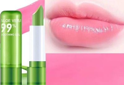 Jiwoo Aloe Vera Natural Changing Color Long-Lasting Protect Lips Care Lip Balm ALOE VERA(Pack of: 1, 3.6 g)