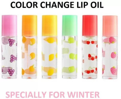 GABBU HIGHEST QUALITY LONG LASTING MOISTURIZER COLOR CHANGING LIP OIL fruity(Pack of: 6, 21 g)