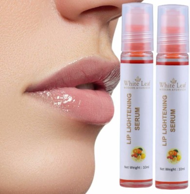 White Leaf Lip Serum Lightening and Brightening Dark Lips Vitamin E(Pack Of 2) ORANGE(Pack of: 2, 20 g)