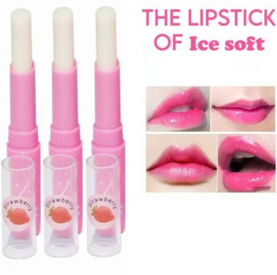 Glowsync Pink magic colour changing lip balm strawberry flavor pink lipstick Strawberry(Pack of: 3, 4 g)