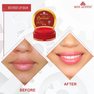 Bon Austin Premium Beetroot Lip Balm For Dark Lips To Lighten - For Dry / Chapped Lips With Honey, Shea Butter, Cocoa Butter & Almond Oil(08 GMS) Beetroot(Pack of: 1, 8 g)