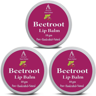 TALCHARDS combo of 3 natural Beetroot lip Balm,make lips soft & supple(pack of 3, 30g) Beetroot(Pack of: 3, 30 g)