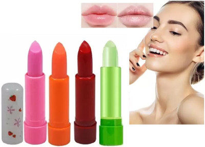 Neycare PC 4 Multi-color Changing Lip Balm for Winters aloe vera FRUITS(Pack of: 4, 12 g)