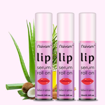 Naivam Natural Lip serum - 30 ml (Pack of 3 x 10ml) Rose(Pack of: 3, 30 g)