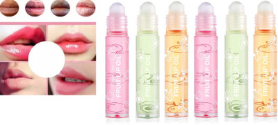AMOSFIA Glossy Vitamin C Plump Lip Plumping Serum Roll-On Moisturized Lips Fruits(Pack of: 6, 18 g)