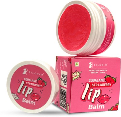 Pilgrim Squalane Lip Balm For For Dry & Chapped Lips Enriched With Shea & Cocoa Butter - Strawberry(Pack of: 1, 8 g)