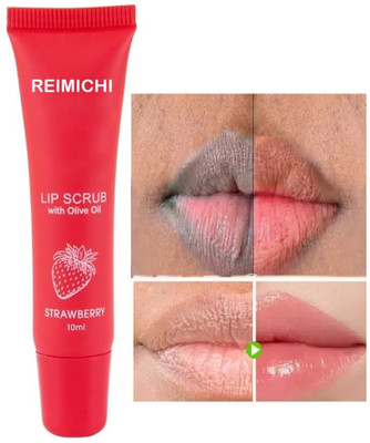 REIMICHI New Gentle exfoliation strawberry lip scrub, hydrated, smooth & soft lips Scrub(10 ml)