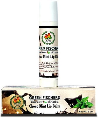 GREEN FISCHERS Choco Mint Lip Balm Cocoa butter, Mint essential oil, Olive oil(Pack of: 1, 5 g)