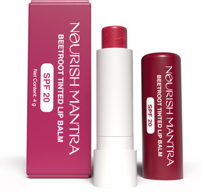 Nourish Mantra Beetroot Tinted Lip Balm with SPF 20 with Shea Butter for Chapped & Dry Lips Beetroot(Pack of: 1, 4 g)