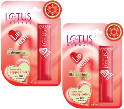 LOTUS HERBALS Watermelon Lip Lush Watermelon(Pack of: 2, 7 g)
