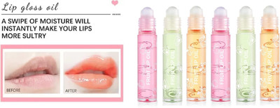 Neycare Glossy Natural Roll On Lip Serum Oil, Lip Lightening & Plumping Serum Fruits(Pack of: 6, 18 g)