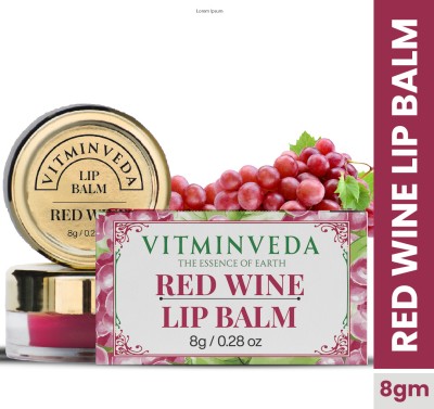 VITMINVEDA Red Wine Lip Balm for Women & Men|Moisturization of Chapped & Dry Lips Red Wine(Pack of: 1, 8 g)