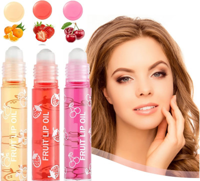 Herrlich New Roll-On Lip Gloss Set Suitable for Dry and Chapped Lips FRUITS(Pack of: 3, 6 g)