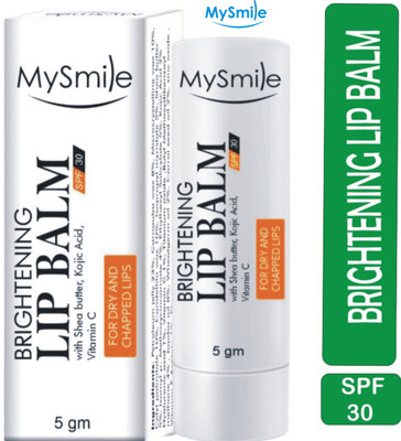 Mysmile Brightening Lip Balm with Shea Butter, Kojic Acid, Vitamin C 5g A-28 Non Tinted(Pack of: 1, 5 g)