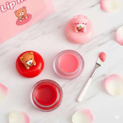 Divyaan Beauty Viral Korean Kawaii Teddy Lip Balm Lip Gloss Moisturizing Non-sticky 2pc Mixed flavour(Pack of: 2, 100 g)