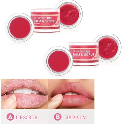 REIMICHI Scrub & Balm For Moisturizing ,Pigmented & Brightening Dark Lips Scrub beetroot(Pack of: 2, 3.4 g)