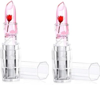 Lusty soul Jelly Flower Color Changing Lipstick Moisturizer flower Lipbam ( Set Of 2) fruity(Pack of: 2, 3.6 g)