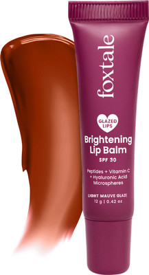 Foxtale SPF 30 Brightening Lipbalm with Peptides, VitC & Hyaluronic Acid (Light Mauve) Caramel(Pack of: 1, 12 g)