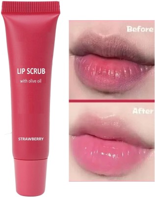 Latixmat Lip Balm Scrub For Lightening & Brightening Dark Lips Scrubark Lips Scrub Stawberry(Pack of: 1, 10 g)