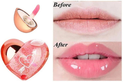 Yuency Heart Shape Lip Gloss Shine Lip Gloss | Lightweight | Non-Sticky | Instant Shine(3 ml, Multicolor)