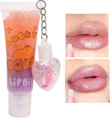 GULGLOW99 korean Keychain lipgloss pink shiny lips waterproof long lasting liquid glitter(15 ml, MULTICOLOR)