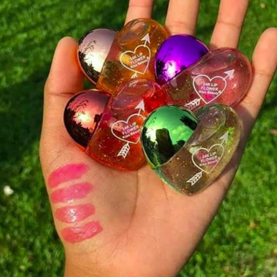 House Of Huda Lip Gloss Tint For Dry And Chaped Lips In Cute Heart-Shaped Packaging Pack of 4(10 ml, multicolor)