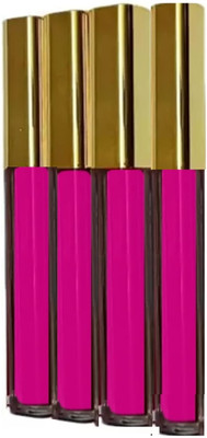 WECHARMERZ 4 Waterproof Long-Lasting Matte Lipgloss(24 ml, Dark Pink)