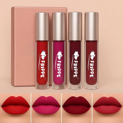 FRIPPE Rosy Echo 4 in 1 Matte Liquid Lipstick | Waterproof and Smudge proof(Multicolour, 10 ml)