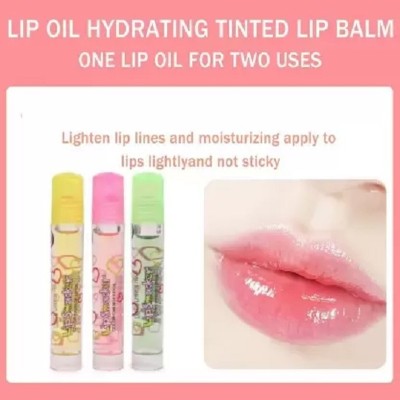 AMOSFIA Fruit Toot Lip Oil Semi-Glossy Moisturizing Lip Gloss FRUIT, MINT, ORANGE(Pack of: 3, 9 g)