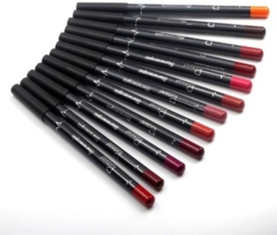 Digital Shoppy 12 Pcs Set Long Lasting Lip Liner Pencils (Water Proof) No 2(12 ml, Multi Color)