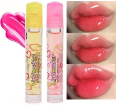 Hidden Beauty Lip Gloss Pink Dark Lips Lightening Lip Oil(Pack of 2)(10 ml, Pink)