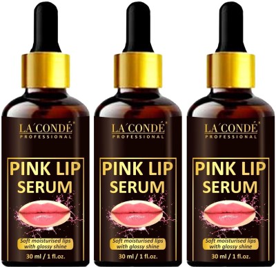 La'Conde Premium Pink Lip Serum Oil- For Soft Lips Combo Pack Of 3 bottle of 30 ml(90 ml)(90 ml, Berry Red)
