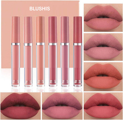BLUSHIS 6in1 Lipstick Matte Waterproof| LongLasting Liquid Lipstick Combo Set(20 ml, Multicolour)