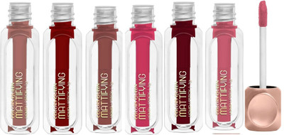 WECHARMERZ 6Colour Long Lasting Waterproof & Smudgeproof Matte Liquid Lipgloss(3 ml, Multicolor)