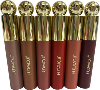 HUDAMOJI 6 Pcs Matte Liquid Lipstick Lipgloss Set Lip Stain Makeup Waterproof(6 ml, Matte Lipsticks Lip Gloss Sets 24 Hour Long Lasting)