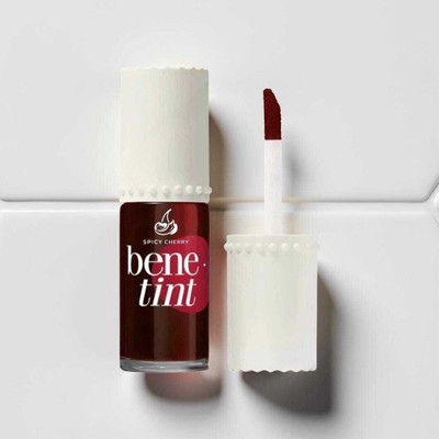 SPICY CHERRY Benetint Lip & Cheek Stain smooth,waterproof tint for lip and cheek F149(10 ml, Peppy Red)