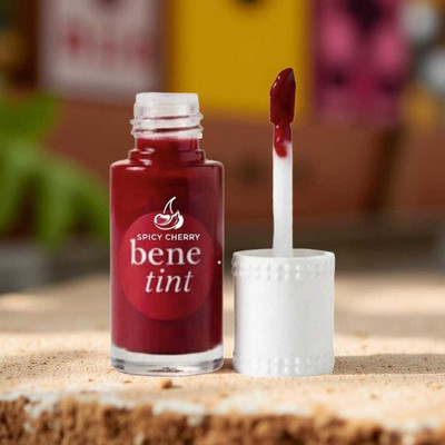 SPICY CHERRY Benetint Lip & Cheek Stain smooth,waterproof tint for lip and cheek F10(10 ml, Peppy Red)