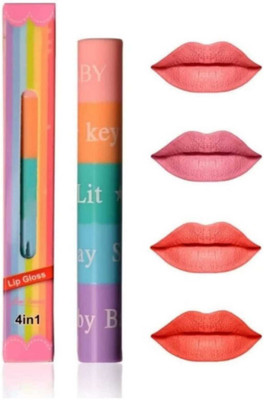 LOVE HUDA Waterproof 4 in 1 Color Matte Multi Shade Lip Liquid Lipstick(Multicolor, 6 ml)