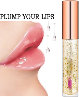 ADJD Lip Gloss Mini Gold Leaf Petal Transparent Waterproof Moisturizing(6 ml, TRASPARENT)