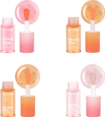 MARS Plumping Color Lip Oil(16.6 ml, BERRY KISS+PEACHY DEW+FLORAL DEW+NECTAR KISS)