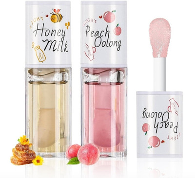 pink cheeks 2 Piece Plumping Lip GLOSS, Moisturizing , Peach Honey, Lip (20 ml,)(20 ml, MULTICOLOR)