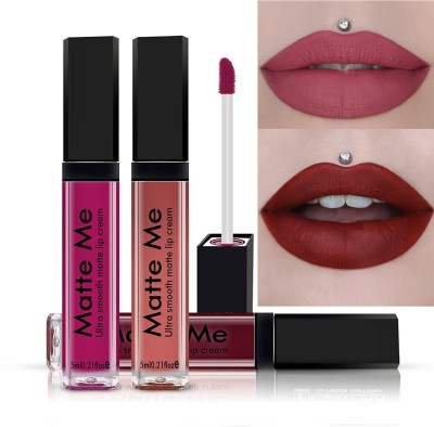 WECHARMERZ Matte Me Liquid Matte Lipgloss Pink, Red, Skin(6 ml, Multicolor)