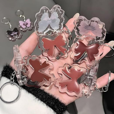 Cappuvini Butterfly Keychain Lip Gloss | Glossy, Non-Sticky & Long-Lasting Shine(2 g, White Peach Juice)