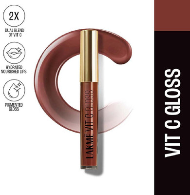 Lakmé SuperglowVIT-C Gloss-CocaBrownC4-2.5ml(2.5 ml, Brown)