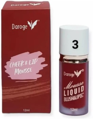 COSLUXE PROFESSIONAL X Daroge 2 in 1 Mousse For Cheek And lip Gloss Moisturizing Blush Tinted for(12 ml, Cheek & Lip-RED-03)