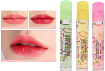 SEUNG WATERPROOF Set of 3 Long Lasting Lip Care Lip Oil(12 ml, PINK)