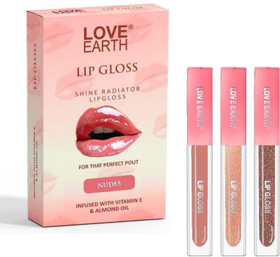 LOVE EARTH Liquid Lip Gloss - Glitter Mini Combo Pack For Soft & Dewy Lips Enriched(6 ml, Glitter)