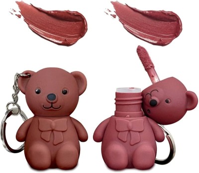 beinina 2in1 12 Hours Long Lasting Teddy Bear Keychain Lipstick Liquid Matte Lip Gloss(2 Pcs Of Teddy Bear Shape Liquid Lipsticks, 2 ml)