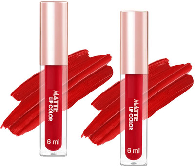 MYEONG full-coverage And smudge-proof liquid lipstick(Hot Red, 12 ml)
